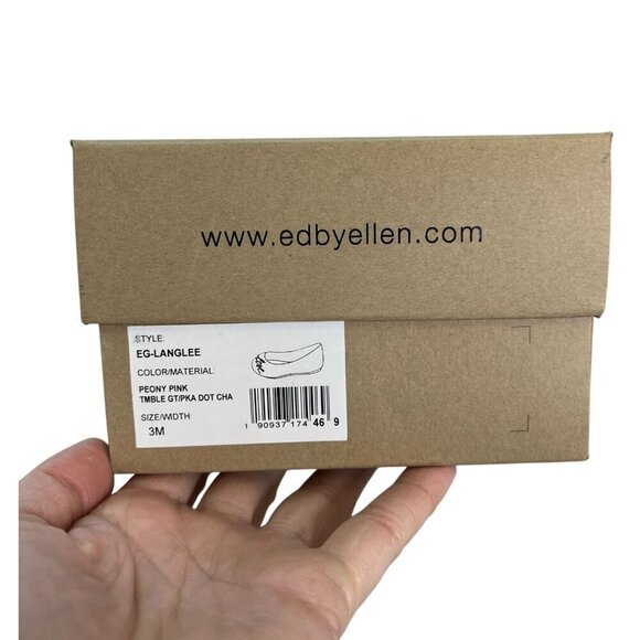 NIB Ed by Ellen Degeneres Pink Faux Leather Ballet Flats "Love" Embroidery SZ 3M - Picture 7 of 8